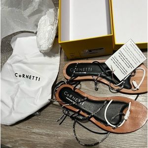 NWT NIB CoRETTI tie up sandals size 36/5.5
